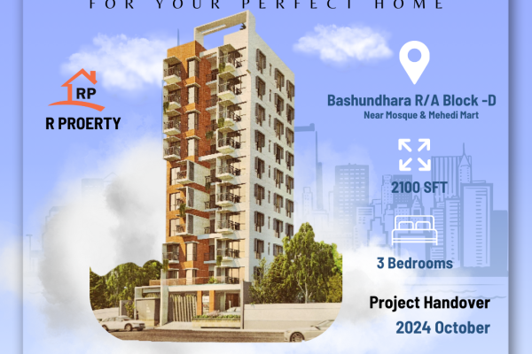 2100 sft’s south facing brand new flat sale at D-block, Bashundhara